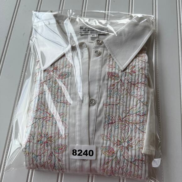 S. John’s Sport white Pintuck white Buttondown shirt size XL Fitted or size L - Picture 13 of 13